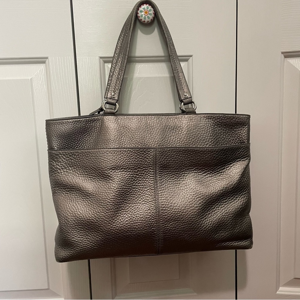 Cole Haan Metallic Silver Double Strap Handbag - Picture 5 of 16